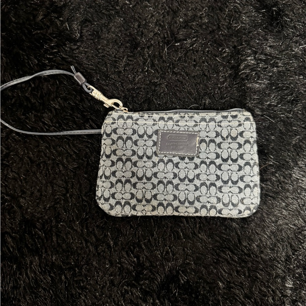 Coach Monogram Navy Wristlet